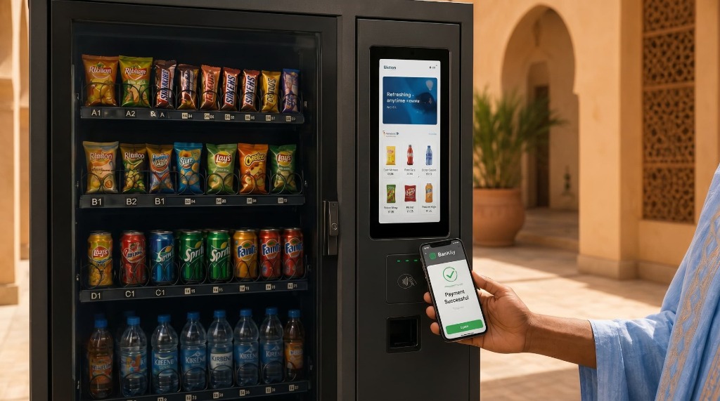 Distributeur avec interface de paiement sans contact